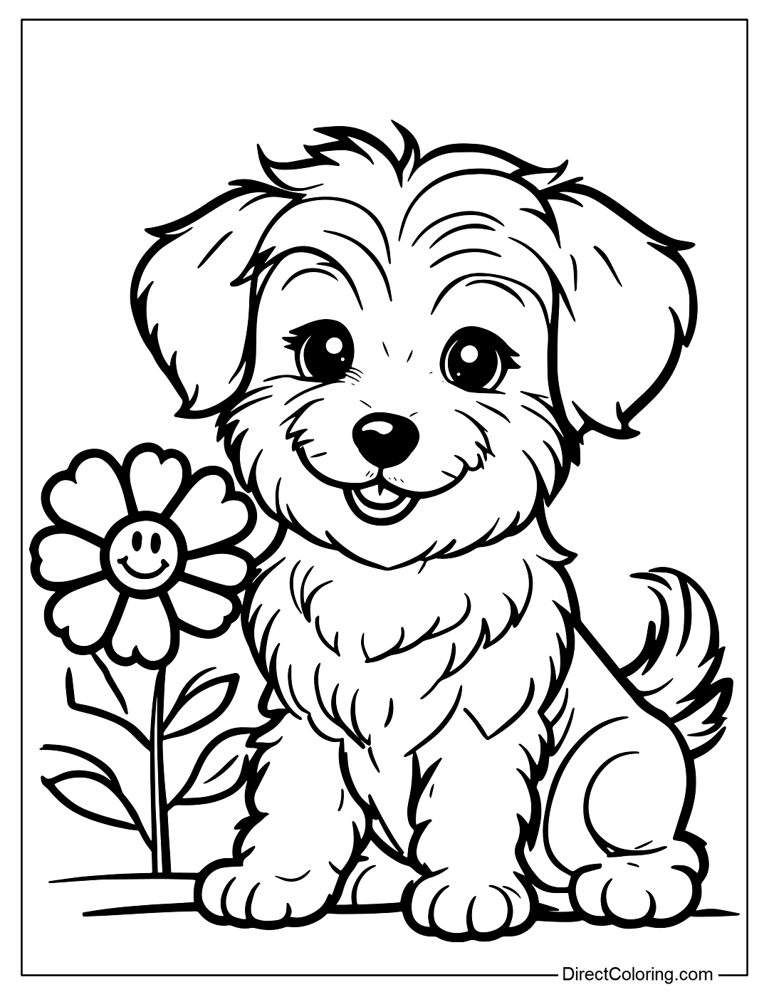 Puppy Smiling Coloring Printable